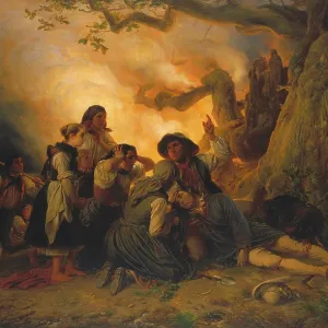 Shepherd Struck by Lightning Print, 1844 Shepherd Struck by Lightning Print, 1844