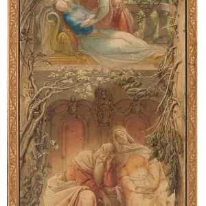 Schlafende Prinzessin. Ersteller: Schwind, Moritz Ludwig, Freiherr vom (1804-1871) Schlafende Prinzessin. Ersteller: Schwind, Moritz Ludwig, Freiherr vom (1804-1871)