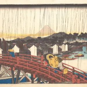 Ando Hiroshige's "Sunshower at Nihonbashi" Print, 1833-34 Ando Hiroshige's "Sunshower at Nihonbashi" Print, 1833-34