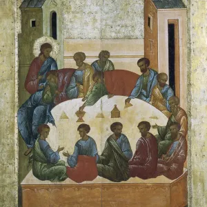 Print of The Last Supper, a Russian icon painting from the 16th century Print of The Last Supper, a Russian icon painting from the 16th century