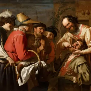 El Extraccionista de Dientes. Artista: Honthorst, Gerrit, van (1590-1656).