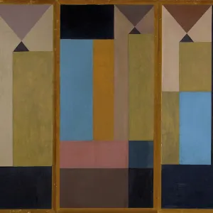 Print of Triptych with Reciprocal Triangles, 1918 Print of Triptych with Reciprocal Triangles, 1918