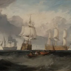 JMW Turner's The Victory Returning from Trafalgar Print, 1806 JMW Turner's The Victory Returning from Trafalgar Print, 1806