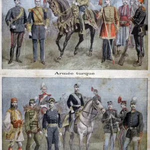 Print of Greek and Turkish Army Uniforms, 1897 Print of Greek and Turkish Army Uniforms, 1897