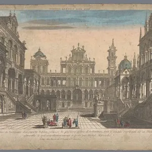 Michele Marieschi Print, Courtyard Scene