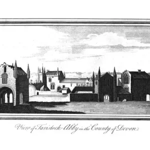 Tavistock Abbey Print, Devon, Late 18th-Early 19th Century Tavistock Abbey Print, Devon, Late 18th-Early 19th Century
