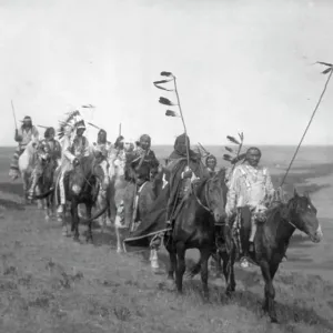 On the War Path-Atsina, c1908 Print: Atsina Men on Horseback On the War Path-Atsina, c1908 Print: Atsina Men on Horseback