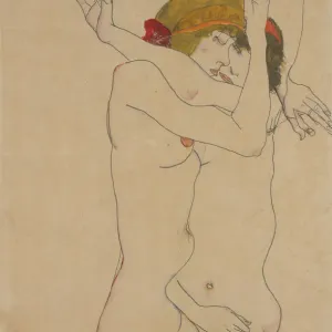 Egon Schiele's Two Women Embracing Print, 1913 Egon Schiele's Two Women Embracing Print, 1913