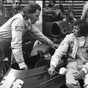 Graham Hill and Jackie Stewart Print 1973 Motor Racing