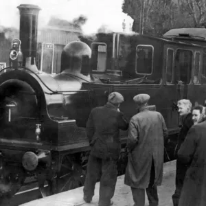 Print of Dunrobin Train at Golspie Station, Scotland in 1950 Print of Dunrobin Train at Golspie Station, Scotland in 1950