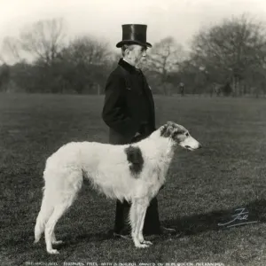 1893 Print of Thomas Fall with Borzoi and H.M. Queen Alexandra's Dog 1893 Print of Thomas Fall with Borzoi and H.M. Queen Alexandra's Dog