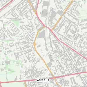 Aberdeen AB25 3 Postcode Sector Print Map Aberdeen AB25 3 Postcode Sector Print Map
