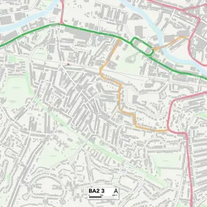 BA2 3 Print Map of Bath Area BA2 3 Print Map of Bath Area