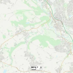 Bingley BD16 1 Postcode Sector Print Map Bingley BD16 1 Postcode Sector Print Map