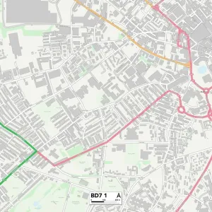 Bradford BD7 1 Postcode Sector Print Map Bradford BD7 1 Postcode Sector Print Map