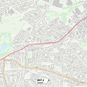 Bradford BD7 4 Postcode Sector Print Map Bradford BD7 4 Postcode Sector Print Map