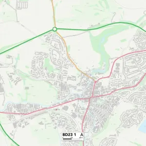 Craven BD23 1 Postcode Sector Print Map Craven BD23 1 Postcode Sector Print Map