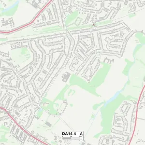 Bexley DA14 4 Postcode Sector Print Map Bexley DA14 4 Postcode Sector Print Map
