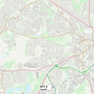 Dudley DY1 2 Postcode Sector Print Map Dudley DY1 2 Postcode Sector Print Map