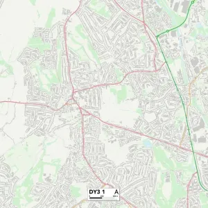 Dudley DY3 1 Postcode Sector Print Map Dudley DY3 1 Postcode Sector Print Map