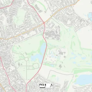 Blackpool FY3 8 Postcode Sector Print Map Blackpool FY3 8 Postcode Sector Print Map