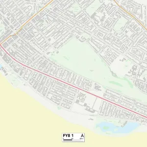 Fylde FY8 1 Postcode Sector Print Map Fylde FY8 1 Postcode Sector Print Map