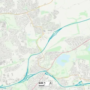 Glasgow G33 1 Postcode Sector Print Map Glasgow G33 1 Postcode Sector Print Map