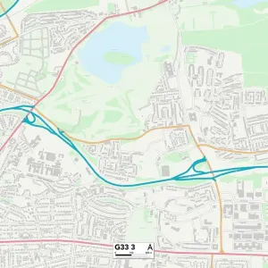 Glasgow G33 3 Area Print Map Glasgow G33 3 Area Print Map