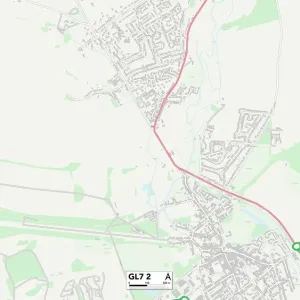 Cotswold GL7 2 Print Map Sector Cotswold GL7 2 Print Map Sector