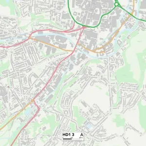 Kirklees HD1 3 Postcode Sector Map Print Kirklees HD1 3 Postcode Sector Map Print