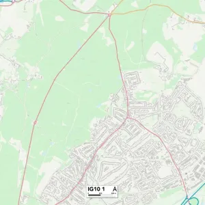 Epping Forest IG10 1 Postcode Sector Print Map