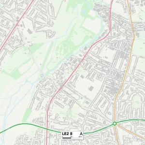 Leicester LE2 8 Postcode Sector Map Print Leicester LE2 8 Postcode Sector Map Print