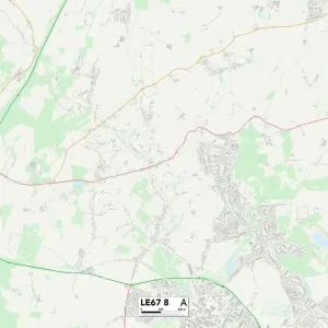 LE67 8 Print Map of Leicester Area LE67 8 Print Map of Leicester Area