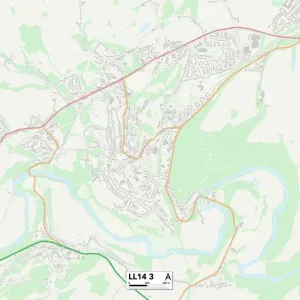 Wrexham LL14 3 Postcode Sector Print Map Wrexham LL14 3 Postcode Sector Print Map