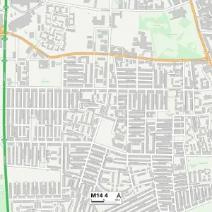 Manchester M14 4 Print Map Sector Manchester M14 4 Print Map Sector