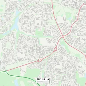 RH11 8 Print Map of Crawley Postcode Sector RH11 8 Print Map of Crawley Postcode Sector