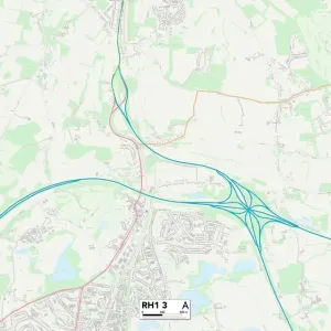 Reigate and Banstead RH1 3 Print Map Reigate and Banstead RH1 3 Print Map