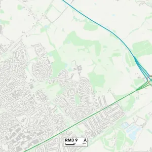 RM3 9 Print Map of Romford Area RM3 9 Print Map of Romford Area