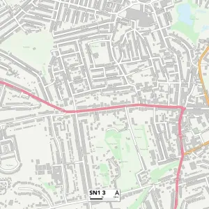 Swindon SN1 3 Postcode Sector Print Map Swindon SN1 3 Postcode Sector Print Map