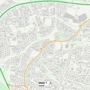 Swindon SN25 1 Postcode Sector Map Print Swindon SN25 1 Postcode Sector Map Print