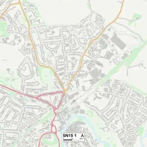 Wiltshire SN15 1 Postcode Sector Print Map Wiltshire SN15 1 Postcode Sector Print Map