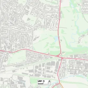 Ealing UB1 3 Postcode Sector Print Map Ealing UB1 3 Postcode Sector Print Map