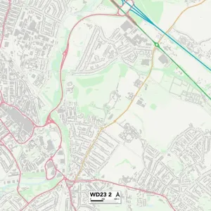 Hertsmere WD23 2 Postcode Sector Print Map Hertsmere WD23 2 Postcode Sector Print Map