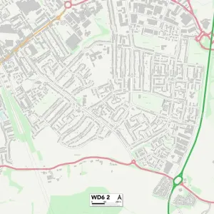WD6 2 Hertsmere Print Map Postcode Sector WD6 2 Hertsmere Print Map Postcode Sector
