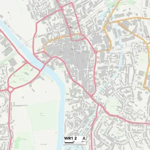 Worcester WR1 2 Print Map Sector Worcester WR1 2 Print Map Sector