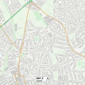 Sutton SM1 3 Karte Sutton SM1 3 Karte
