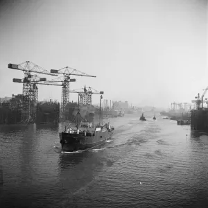 River Clyde Shipbuilding Print May 1951 River Clyde Shipbuilding Print May 1951