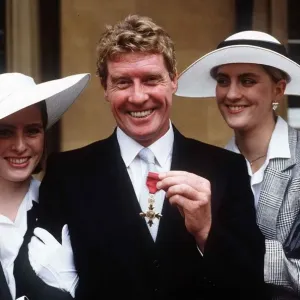 Michael Crawford Receives MBE with Daughters Print 1987 Michael Crawford Receives MBE with Daughters Print 1987