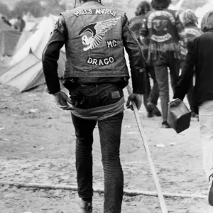 Hells Angel at Isle of Wight Pop Festival Print, 1970 Hells Angel at Isle of Wight Pop Festival Print, 1970