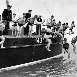 Sea Cadets in Lifesaving Training, July 1942 Print
